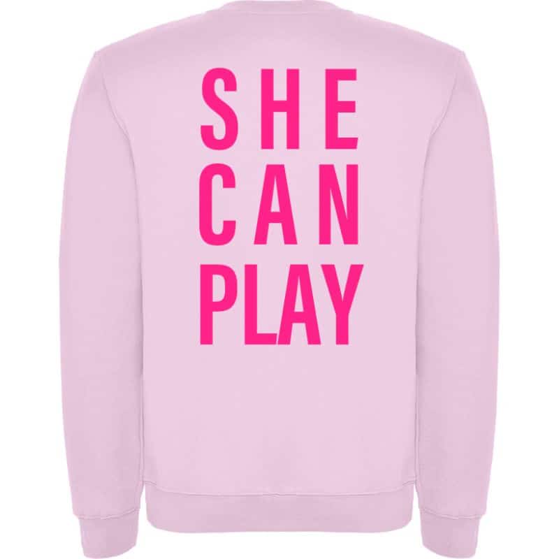 SHE-CAN-PLAY-college-II-lyserosa-rosa-back