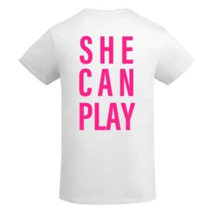 SHE-CAN-PLAY-t-shirt-hvit-lilla-rosa-back